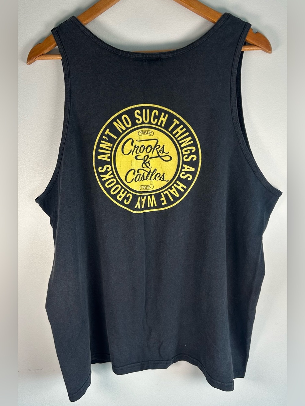 Crooks & Castles Black Tank with Yellow Circular Logo